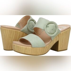 Dr. Scholl’s Women’s Bayside Sandals Pistachio Green Buckle Heel 6.5M